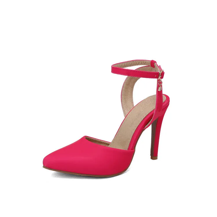 Women's Pointed Toe Ankle Strap Stiletto Heel Sandals