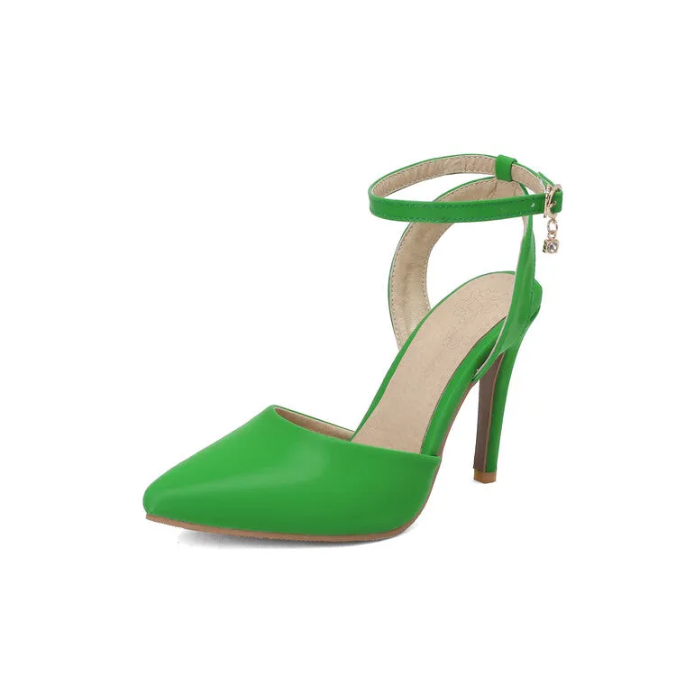 Women's Pointed Toe Ankle Strap Stiletto Heel Sandals