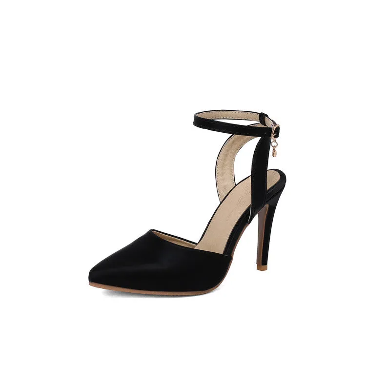 Women's Pointed Toe Ankle Strap Stiletto Heel Sandals