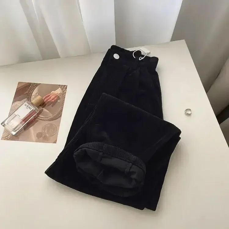 Women's Retro High-Waist Corduroy Pants