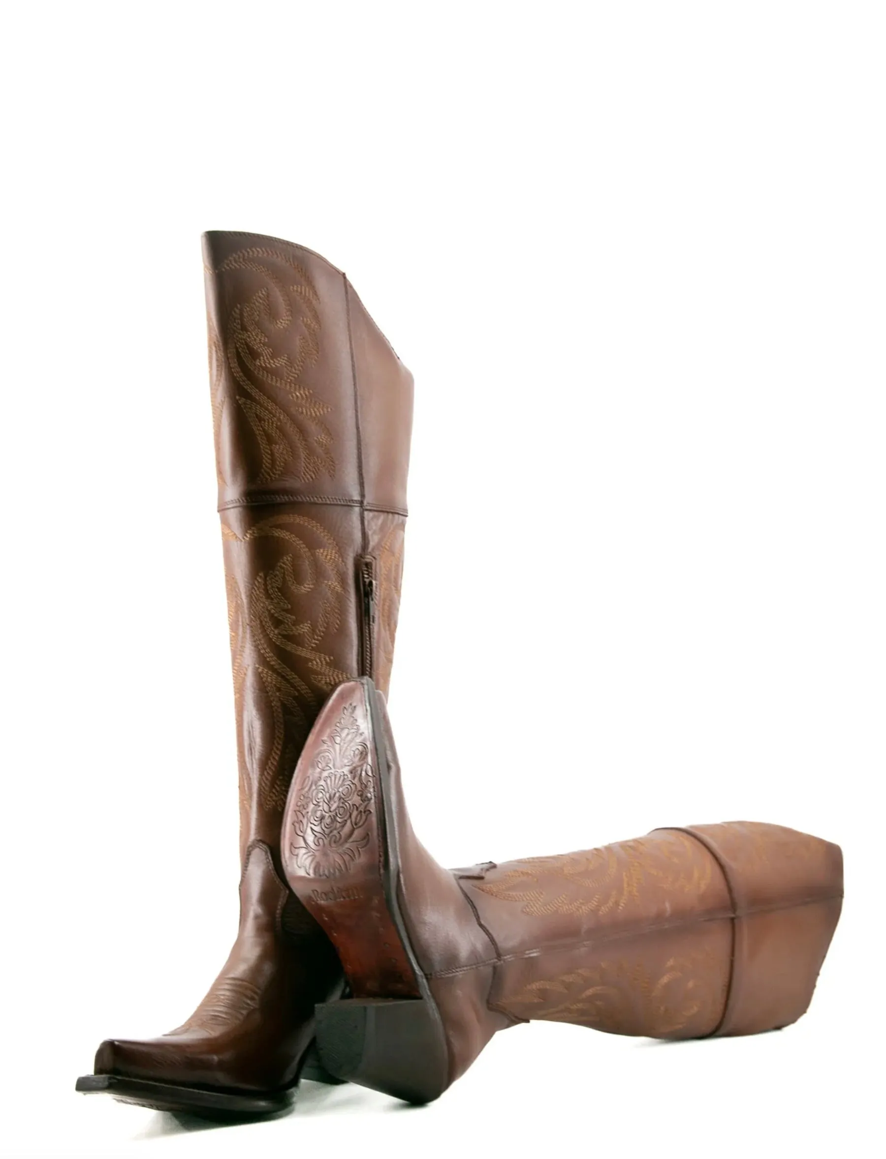 Women’s Rock’Em Blanca J Knee High Snip Toe Boots Napa Miel