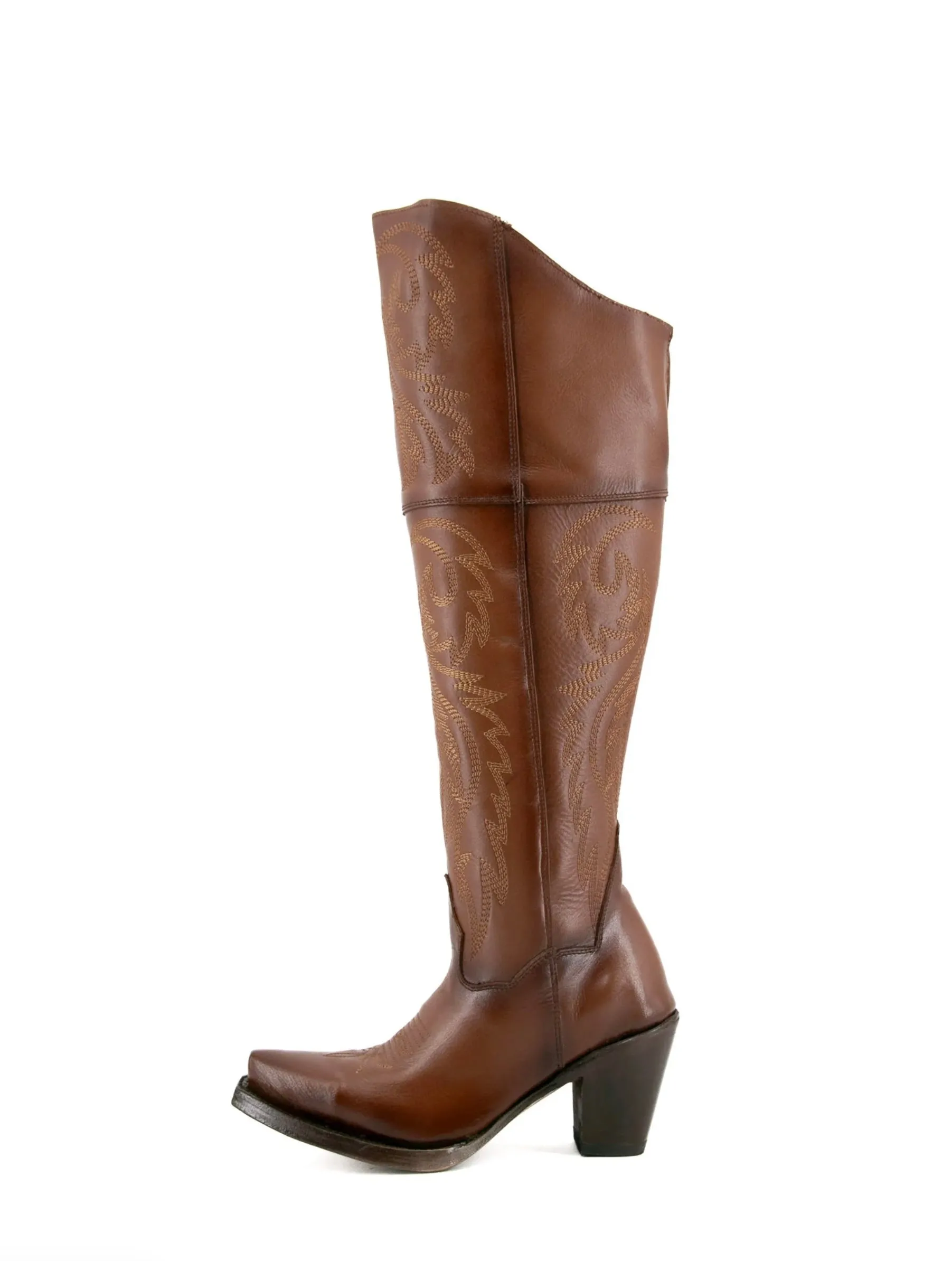 Women’s Rock’Em Blanca J Knee High Snip Toe Boots Napa Miel