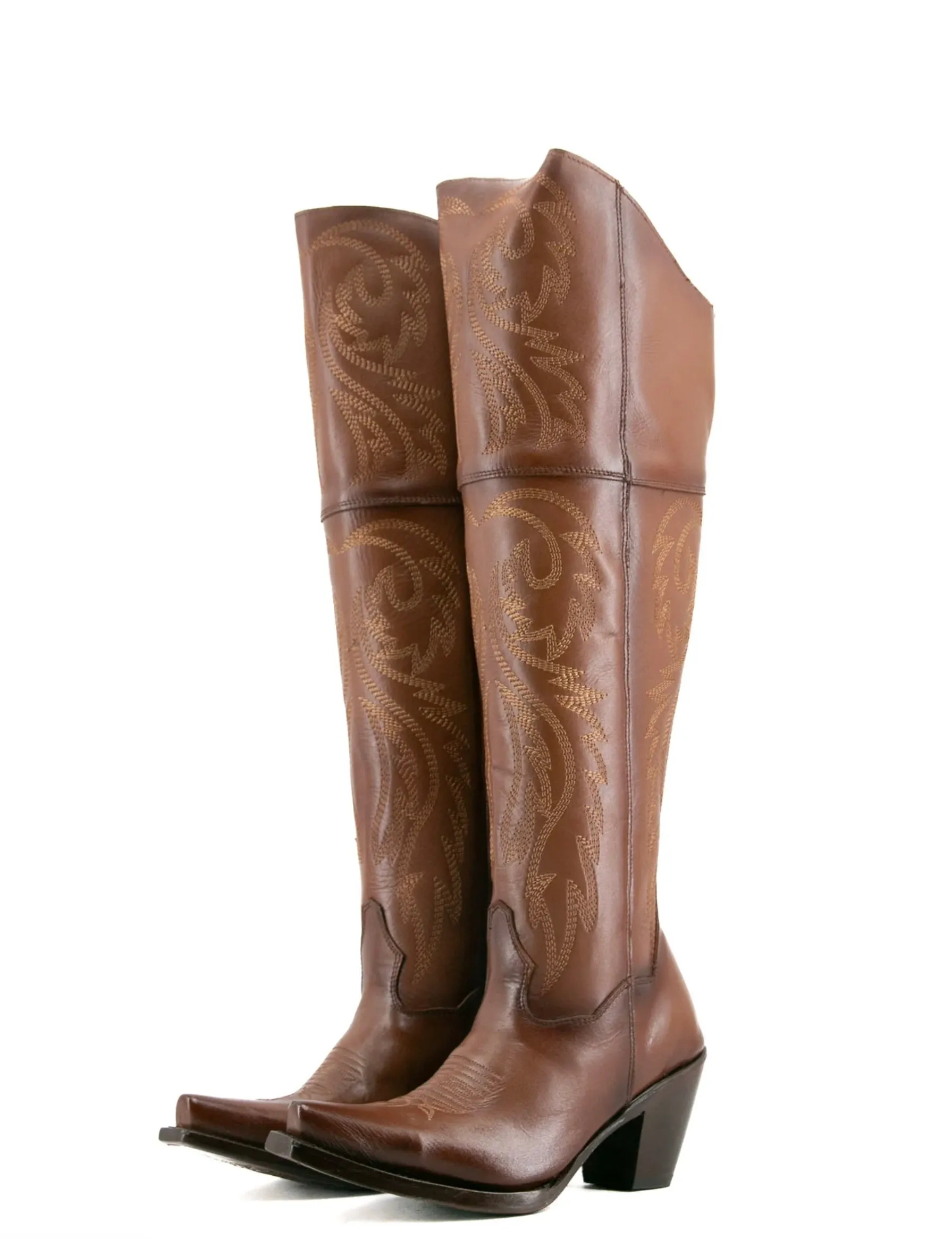 Women’s Rock’Em Blanca J Knee High Snip Toe Boots Napa Miel