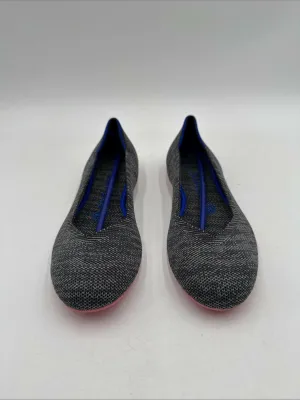 Women’s Rothy’s The Flats Color Gray Birdseye Flats Pink Sole Size 7.5 - Very Good