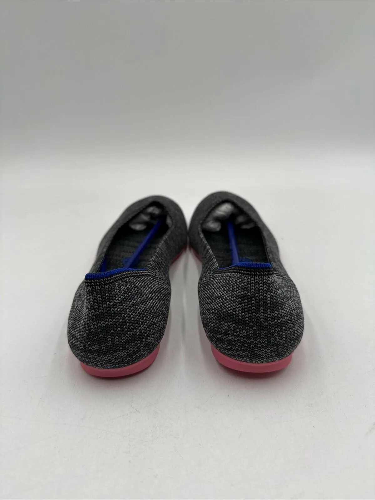 Women’s Rothy’s The Flats Color Gray Birdseye Flats Pink Sole Size 7.5 - Very Good