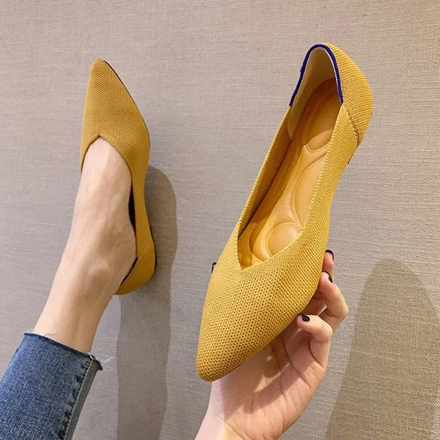 Women's Shoes Pumps Knitting Breathable Flat
