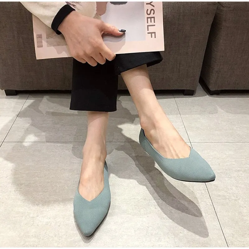 Women's Shoes Pumps Knitting Breathable Flat