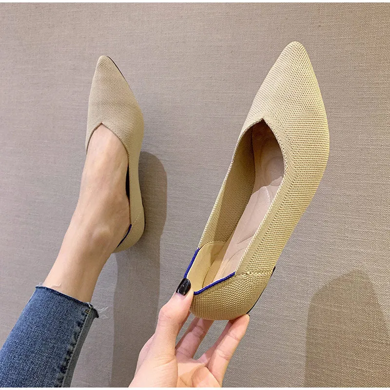 Women's Shoes Pumps Knitting Breathable Flat
