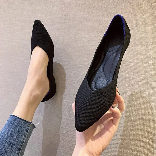 Women's Shoes Pumps Knitting Breathable Flat
