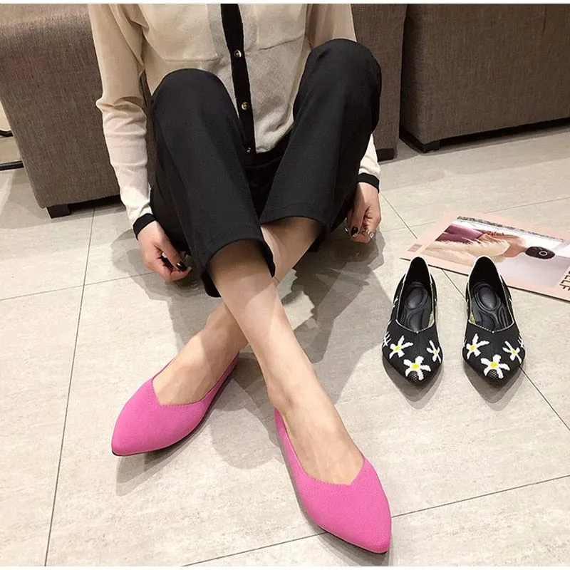 Women's Shoes Pumps Knitting Breathable Flat
