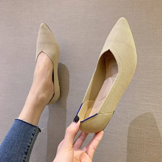 Women's Shoes Pumps Knitting Breathable Flat