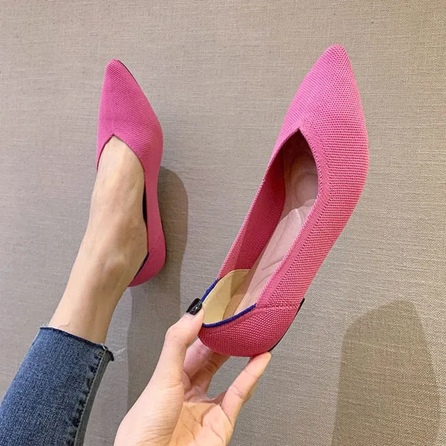 Women's Shoes Pumps Knitting Breathable Flat
