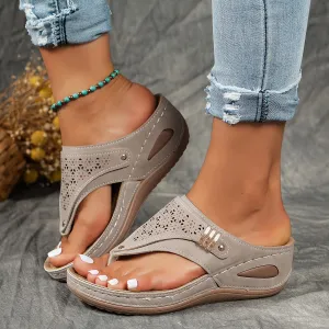 women's Trendy Solid Color Mesh Breathable Sports Sandals, Wear Resistance Non Slip Flip Flops, Casual Versatile Open Toe Beach Slippers