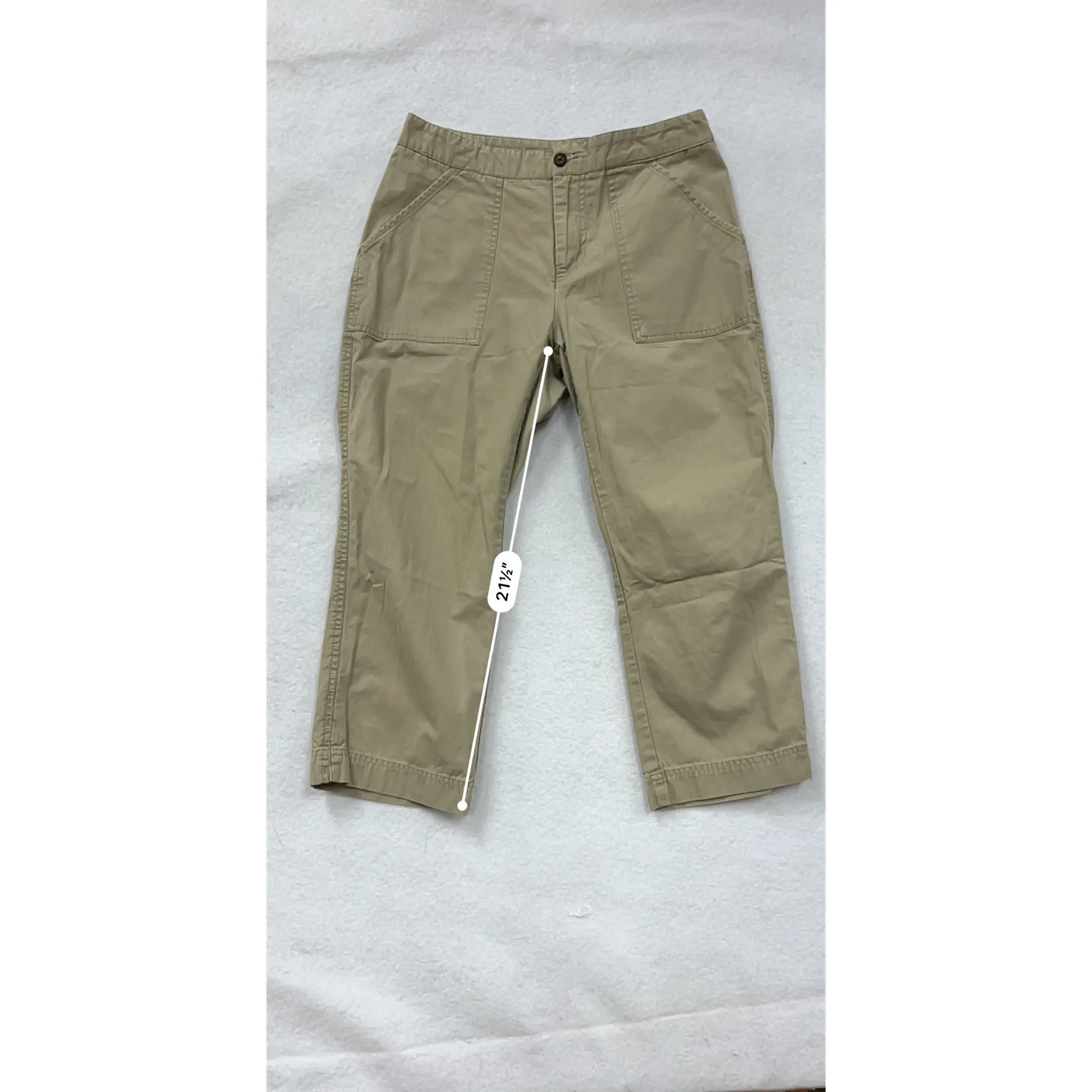 Woolrich Womens Khaki Pants Size 4 Relaxed Fit Casual Style With Pockets #6728
