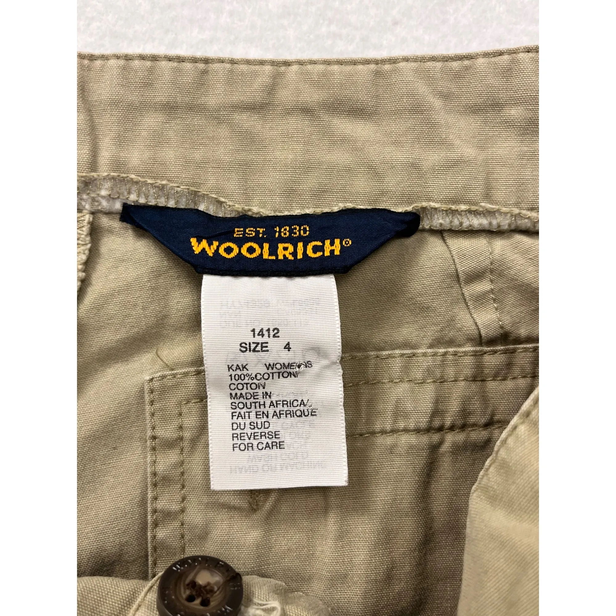Woolrich Womens Khaki Pants Size 4 Relaxed Fit Casual Style With Pockets #6728