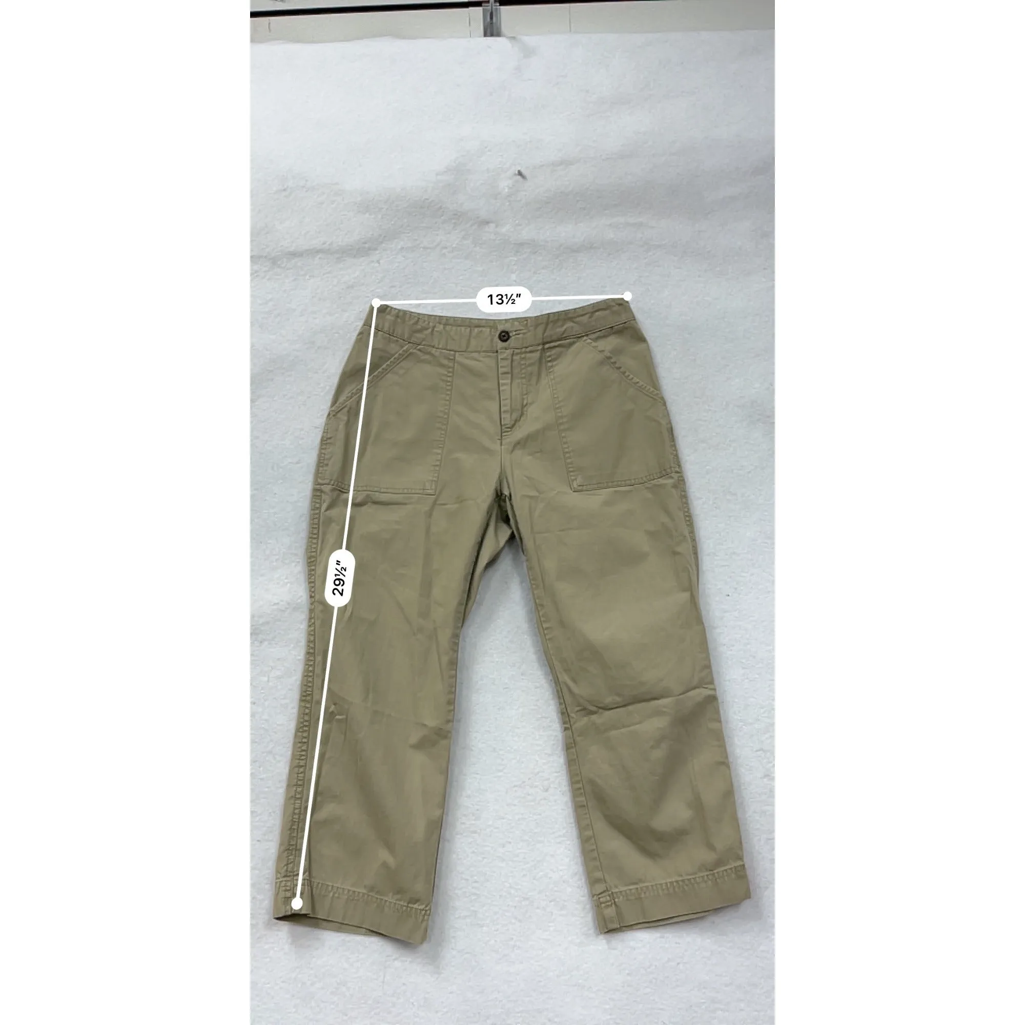 Woolrich Womens Khaki Pants Size 4 Relaxed Fit Casual Style With Pockets #6728
