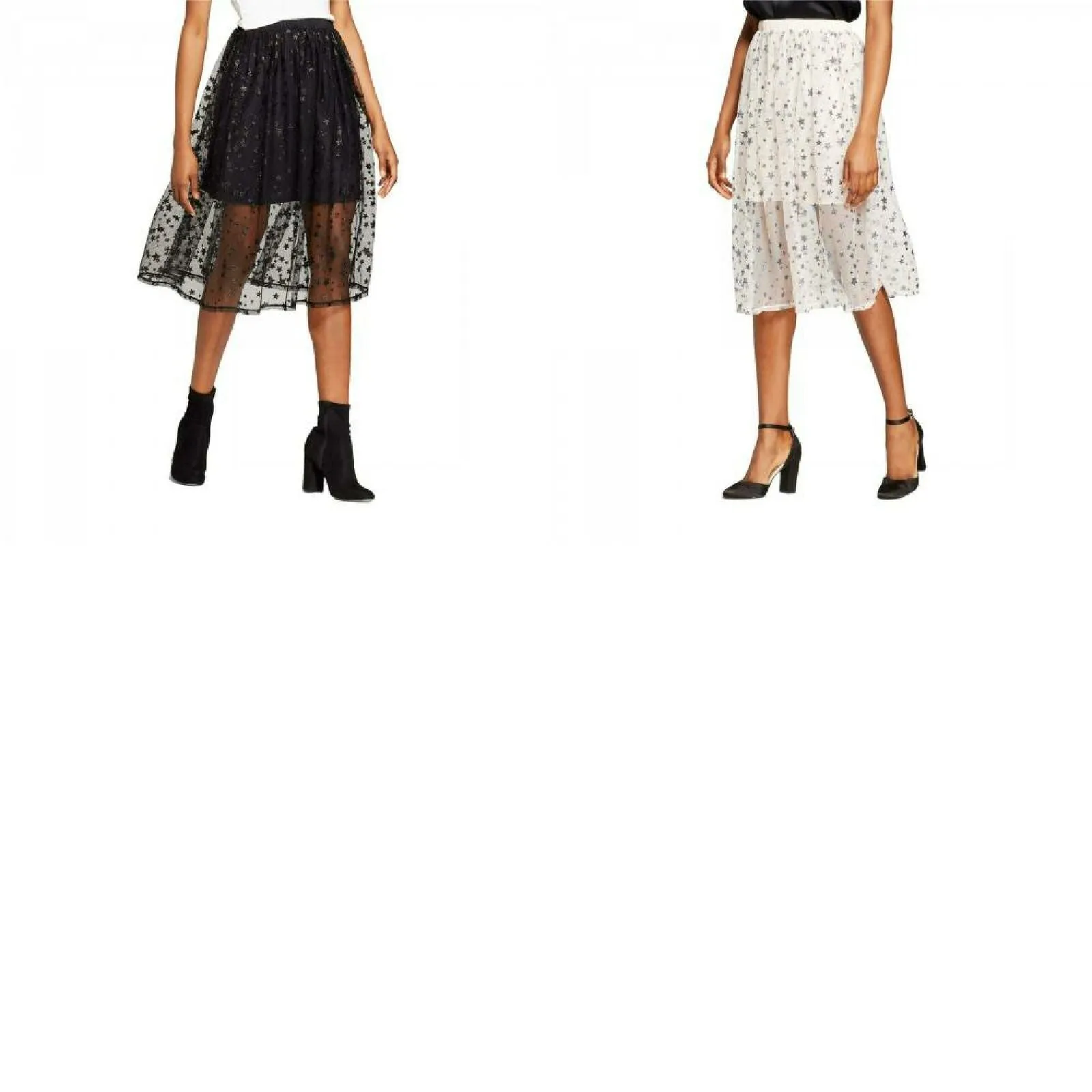 Xhilaration Women's Metallic Star Print Mesh Skirt
