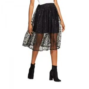 Xhilaration Women's Metallic Star Print Mesh Skirt