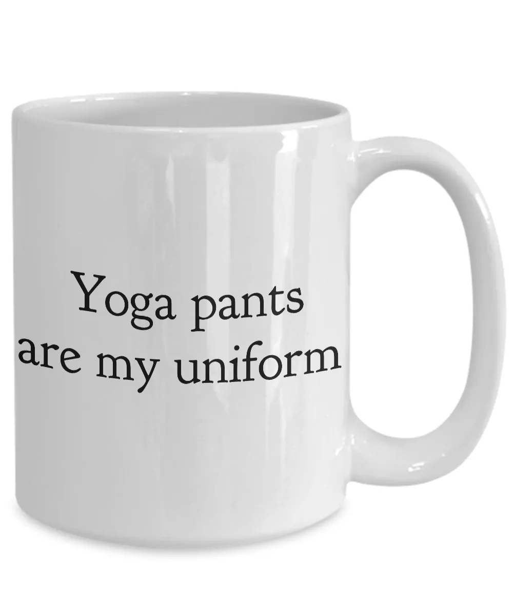 Yoga Pants Are My Uniform Mug Ceramic Coffee Cup Work from Home Mom Gift Yoga Gift