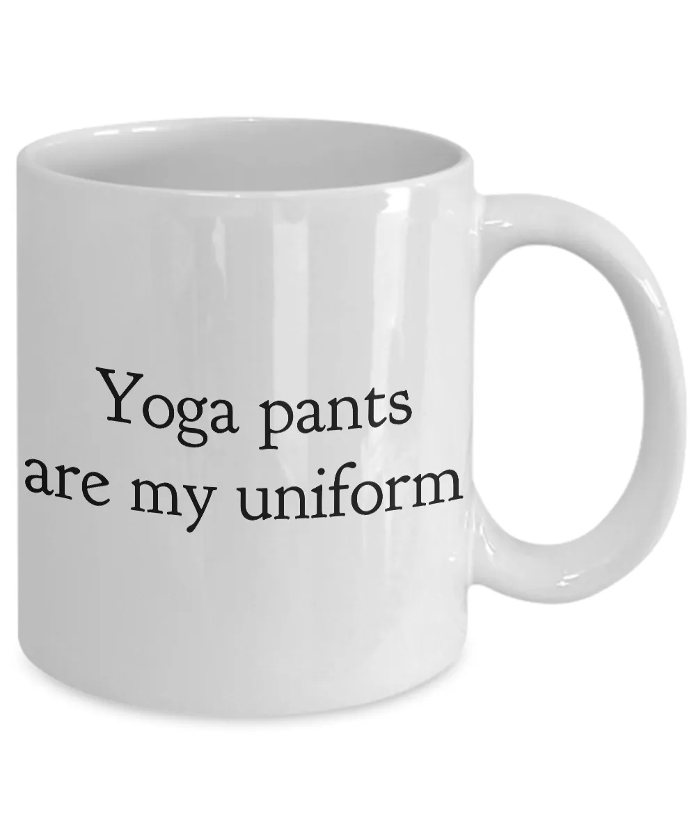 Yoga Pants Are My Uniform Mug Ceramic Coffee Cup Work from Home Mom Gift Yoga Gift