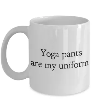 Yoga Pants Are My Uniform Mug Ceramic Coffee Cup Work from Home Mom Gift Yoga Gift