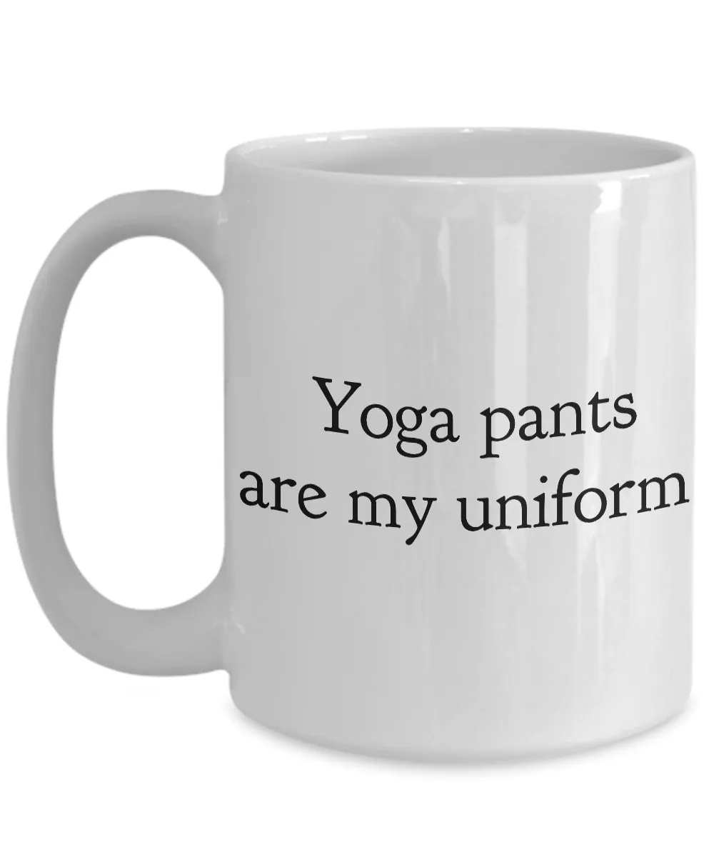 Yoga Pants Are My Uniform Mug Ceramic Coffee Cup Work from Home Mom Gift Yoga Gift