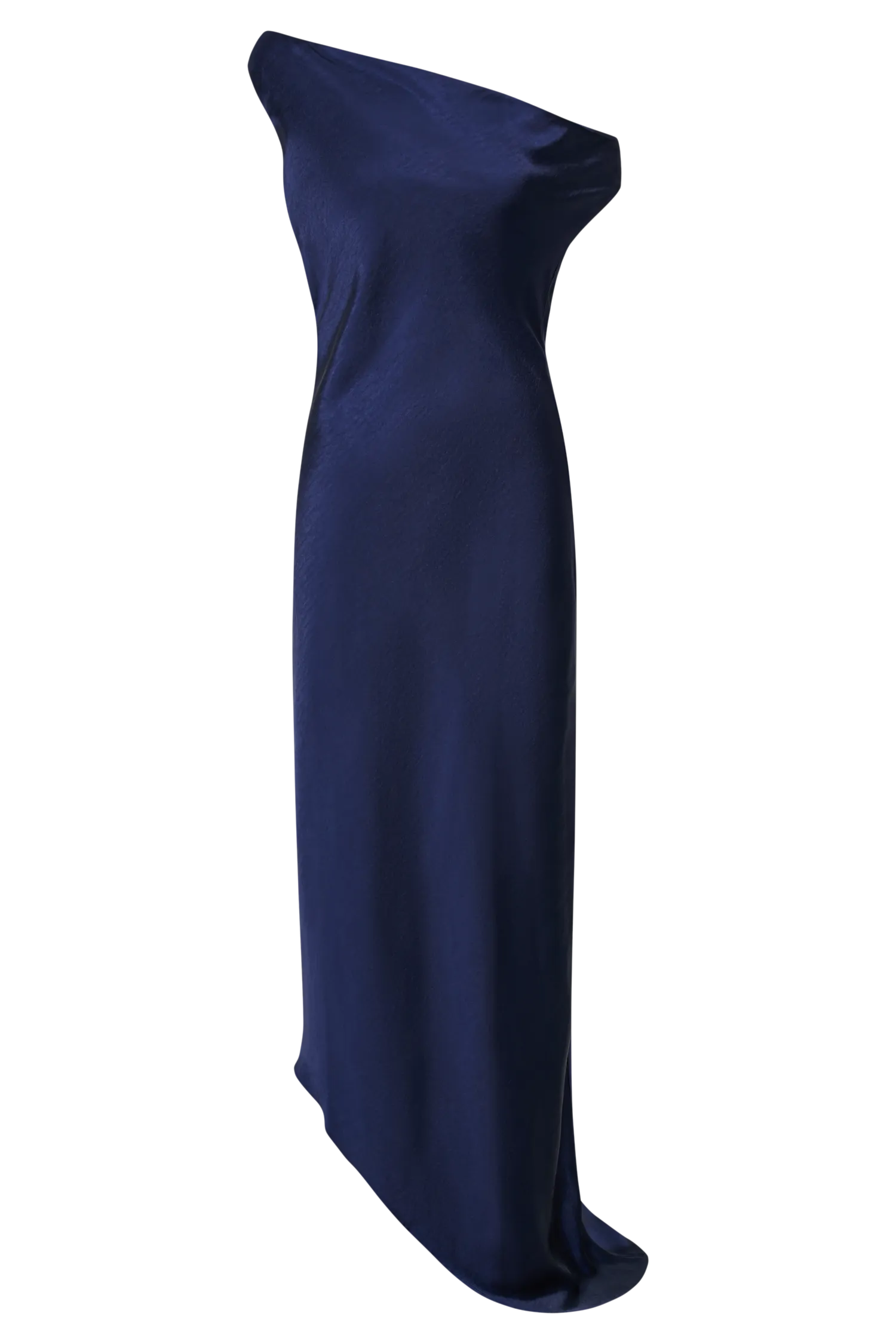 Yvette Slip Maxi Dress With Asymmetrical Hem - Navy