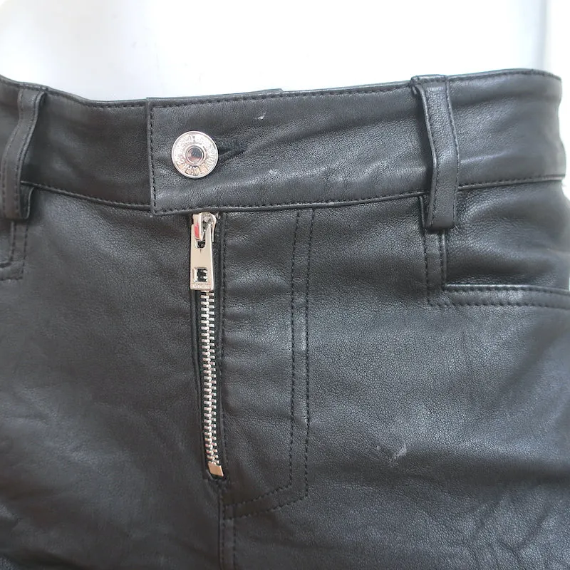 Zadig & Voltaire Phlamo Crinkled Leather Pants Black Size 40