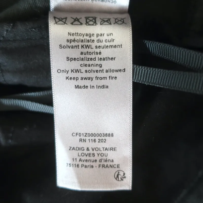 Zadig & Voltaire Phlamo Crinkled Leather Pants Black Size 40